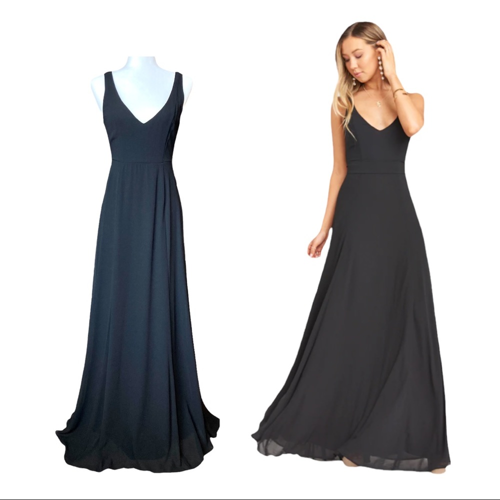 Show Me Your MuMu Women’s Long Black Jenn Maxi dress, Sz S